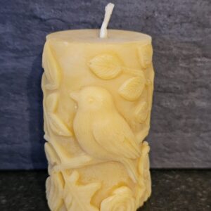 Stumpenkerze Vogel 100 mm x 60 mm