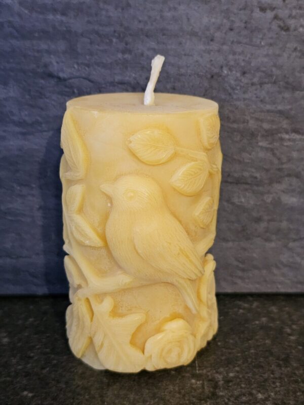 Stumpenkerze Vogel 100 mm x 60 mm