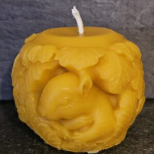 Kugelkerze Eichhörnchen 70 mm x 70 mm