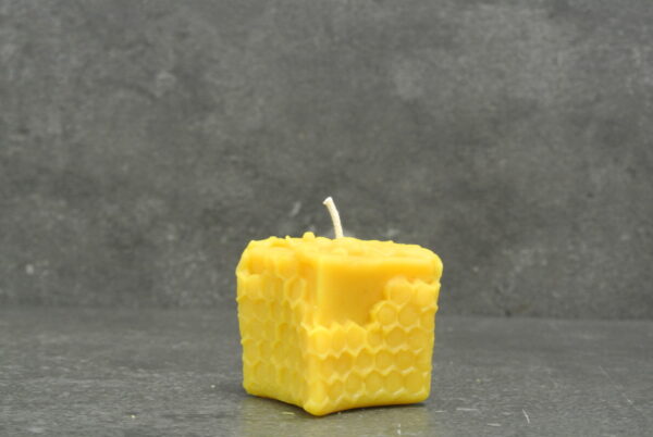 Kerze- Würfel mit Biene 55 mm x 50 mm